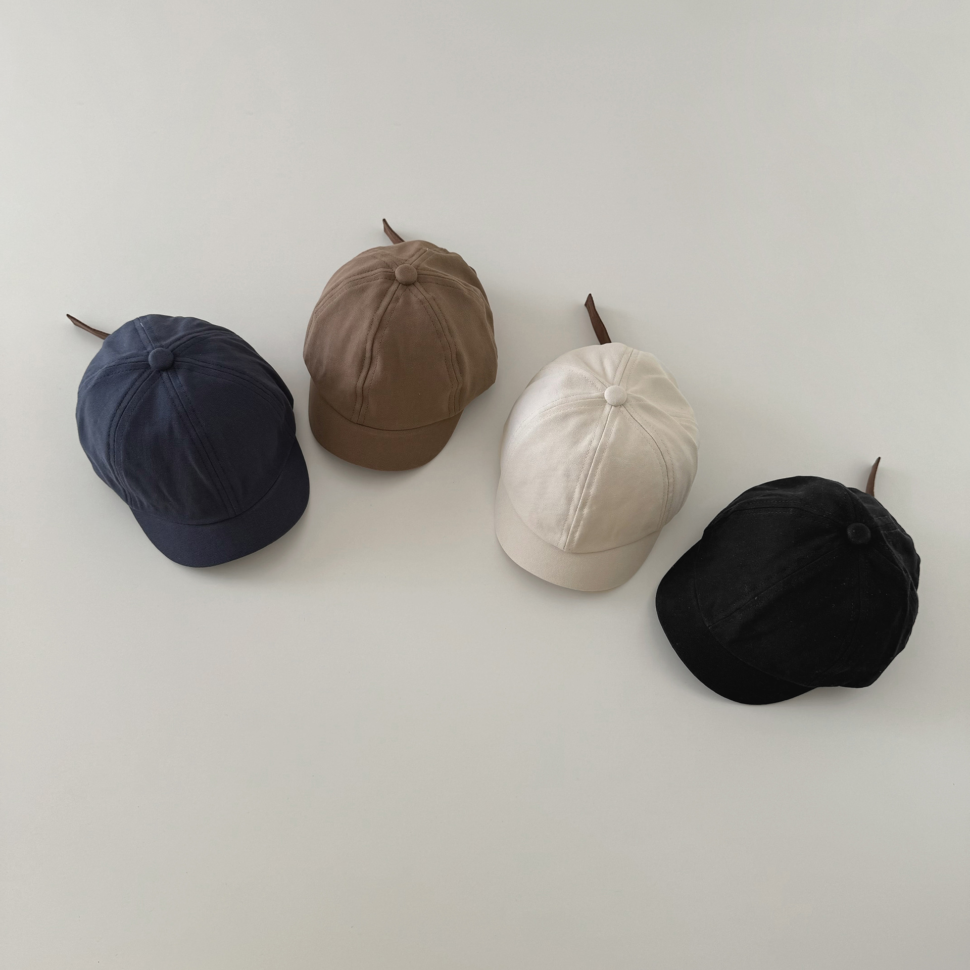 Autumn South South Korea baby hat spring 2024 new fashion solid color simple small brim children baseball cap wholesale_voghion.com