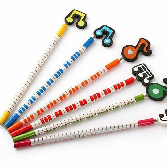 かわいいカラー音楽記号HB字木製鉛筆学習用品学生文房具速売通アマゾン|undefined