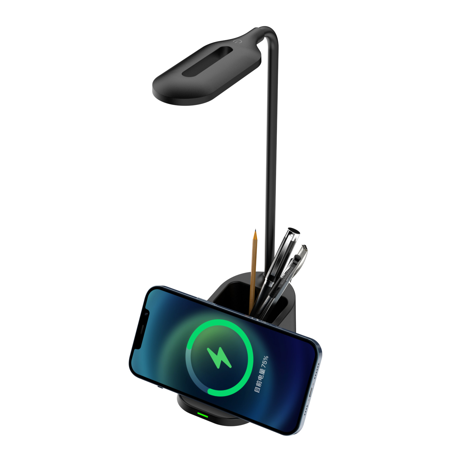Three-in-one wireless charger multifunctional desk lamp pen holder mobile phone holder wireless charging adjustable cable desk lamp