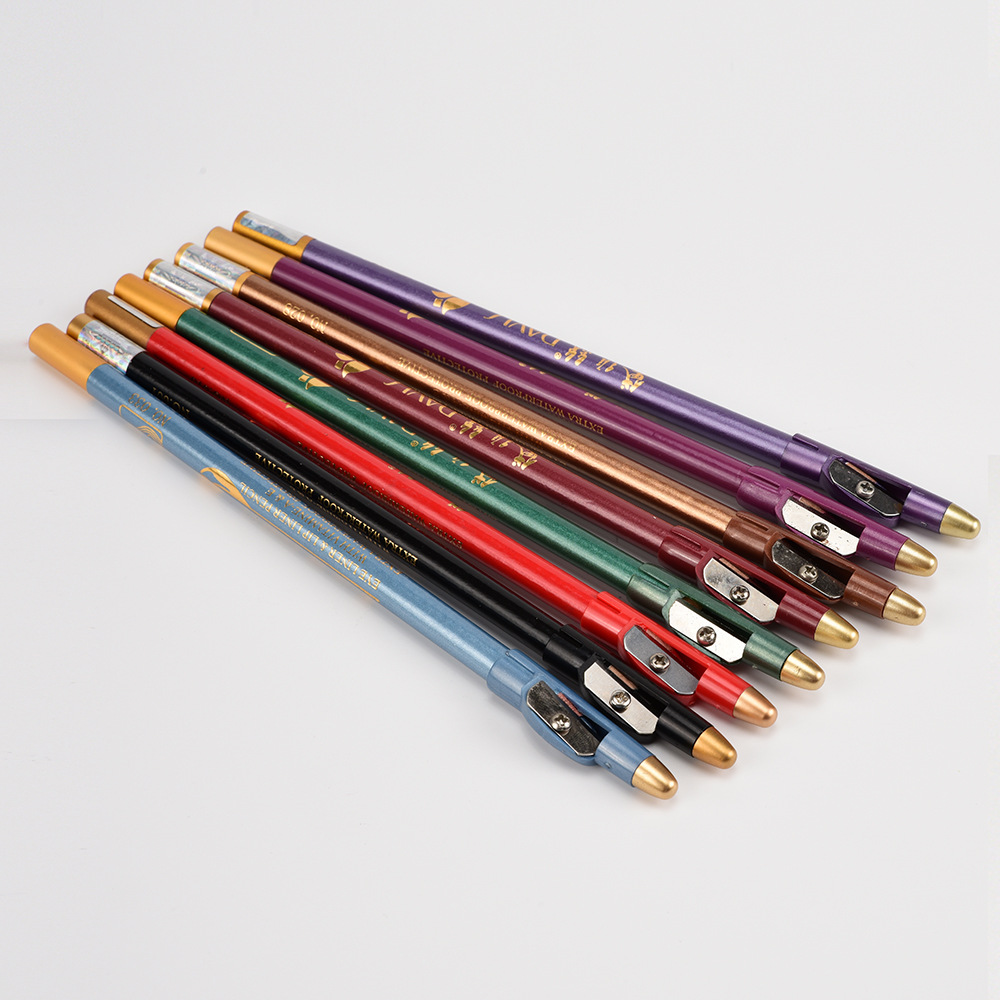 Eye liner lip liner pencil wooden pole makeup pencil lip liner with pencil sharpener eyeliner eyebrow pencil outside