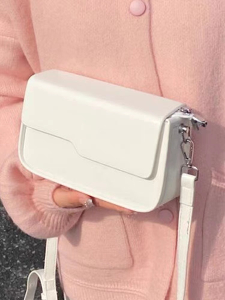 2023 Spring and Summer New Small Bag Fashionable Square Mobile Phone Bag Box Bag All-match White Shoulder Crossbody Bag