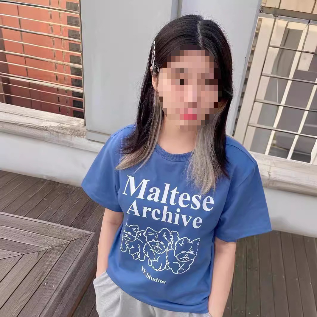 South Korea Fashion Brand waikei Three Dogs Printed Short-sleeved Pure Cotton Loose Men's and Women's Couple Jin Minkui Same Style T-shirt t