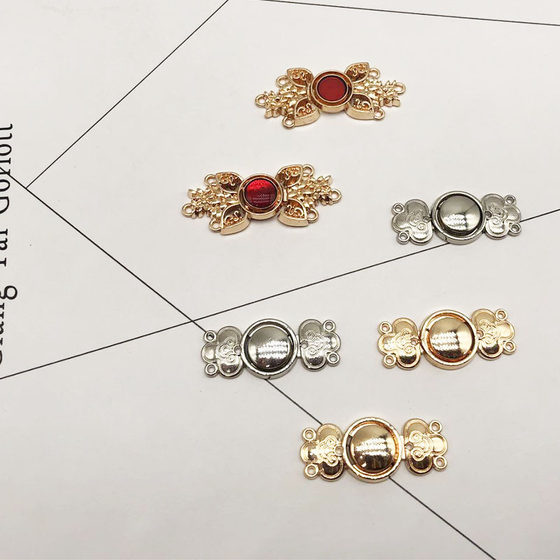 Spot Metal Hanfu Tang Suit Collar Buckle Buckle Cheongsam Metal Buckle Retro DIY Bright Buckle