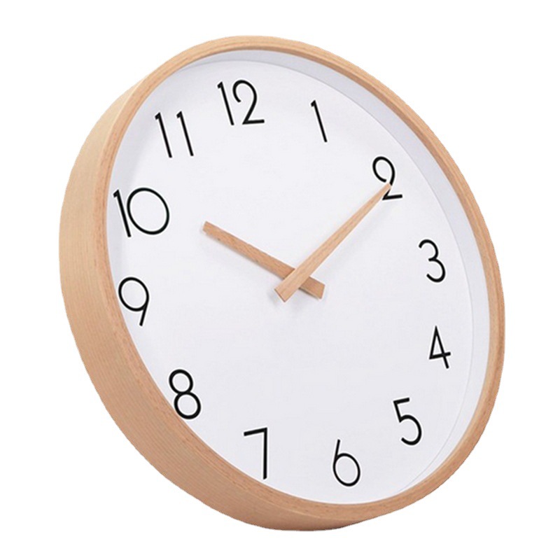 E-Commerce Cross-border Explosions Solid Wood Mute Scanning Simple Design Art Clock Nordic Wooden Clock Wooden Wall Clock
