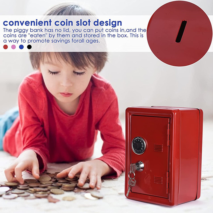 Shake sound explosion rectangular mini metal safe creative savings tank key safe decoration manufacturers spot
