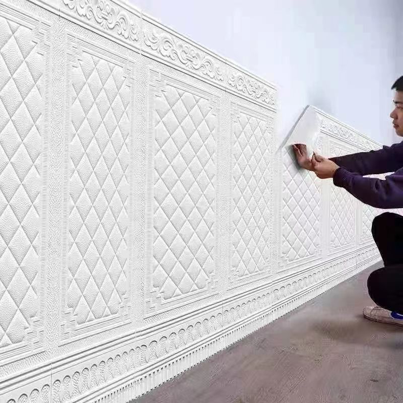 Wallpaper self-adhesive wall decoration waterproof anti-collision wallpaper self-adhesive bedroom self-adhesive household wall sticker self-adhesive Fender wallpaper