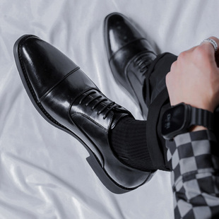 Three-connector men's leather shoes business casual dress men's shoes British suit shoes men's groom wedding shoes 8038-R