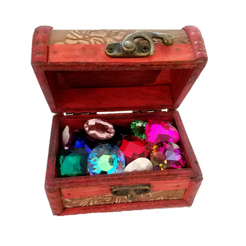 Children's Crystal Gem Toy Diamond Girl Colorful Play Home Toy Jewelry Box Simulation Treasure Chest Treasure