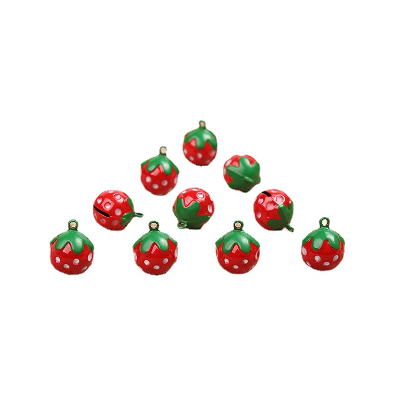 Cute Cartoon Animal Pet Christmas Bell Puppy Dog Bell Dog Necklace Strawberry Pet Supplies diy Accessories