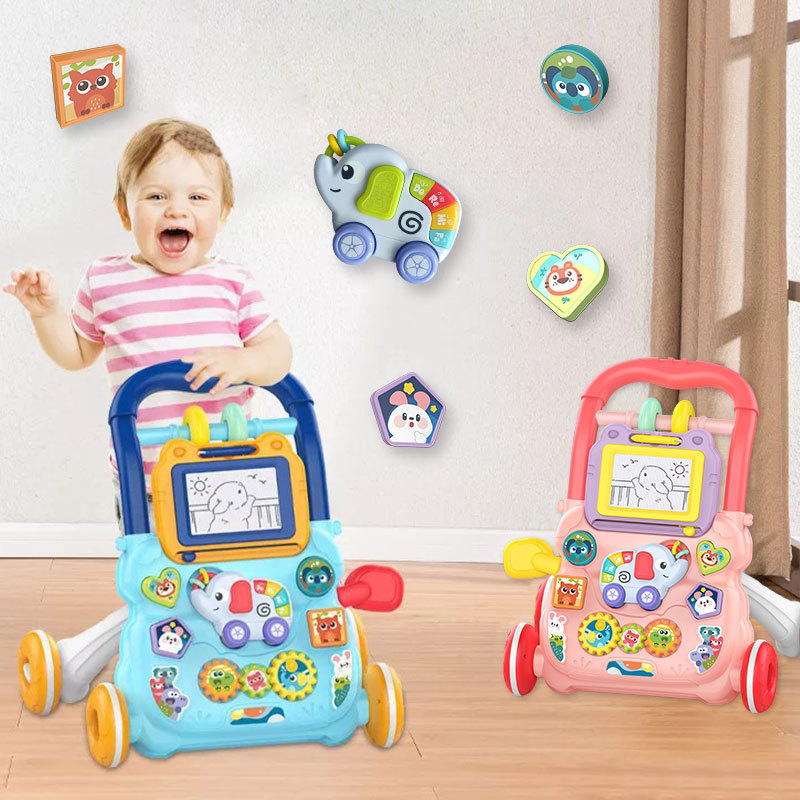 Amazon Hot Selling Baby Push Toddler Toy Music Sliding Baby Anti-rollover Multi-function Walkers - ShopShipShake