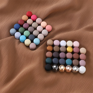Yuzhen Cross-border Macaron Round Strong Magnetic Buckle Women's Ethnic Style Brooch Collar Silk Towel Buckle High-end 54 Color
