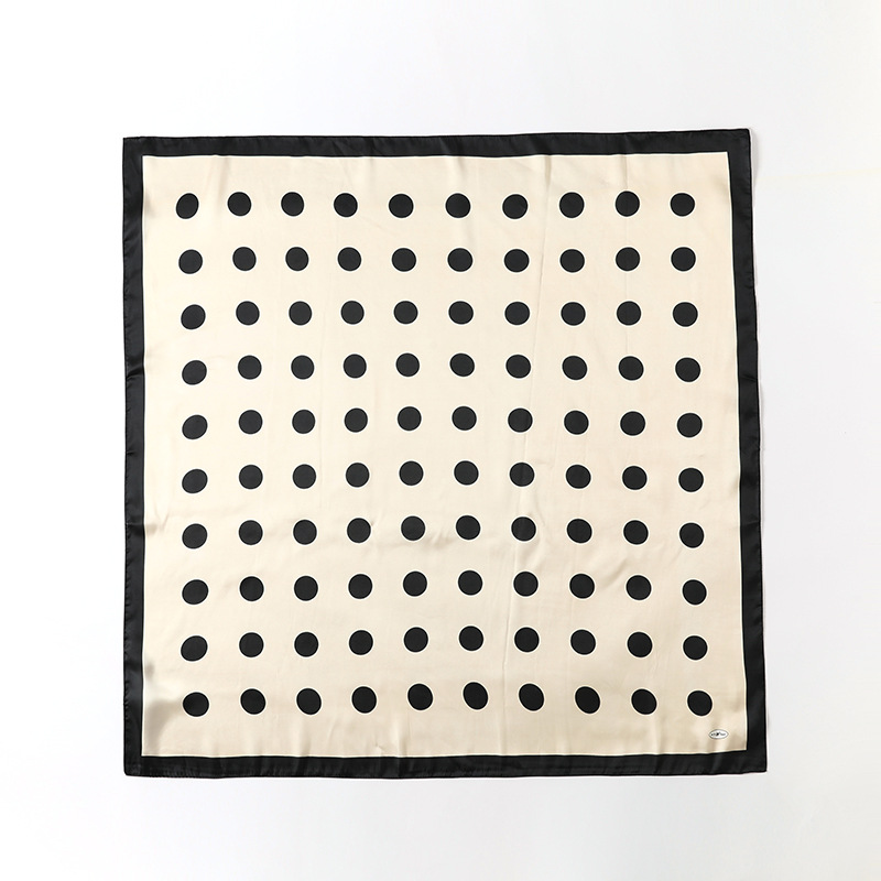 Dot Scarf Women 2025 Spring and Summer New Imitation Silk Scarf Japanese and Korean Sweet 90 Square Scarf Printed Shawl Wholesale