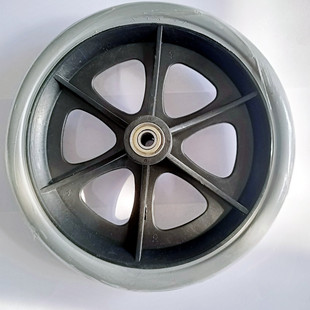 Factory sales 8 inch gray six-hole wheel wheelchair solid core wheel 6 inch five-hole pu wheel caster universal wheel