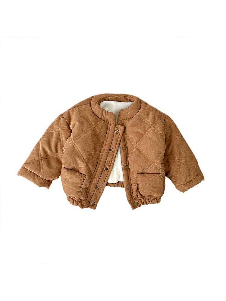 Korean style popular cotton-padded coat for boys and girls western style quilted thickened short coat children's cotton-padded coat baby winter jacket