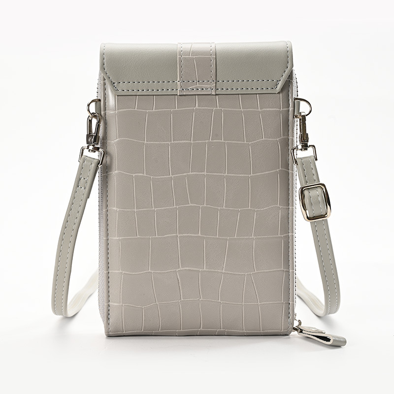 Women's bag 2023 new belt buckle bag cover women's bag crocodile pattern wallet multi-functional mini phone bag