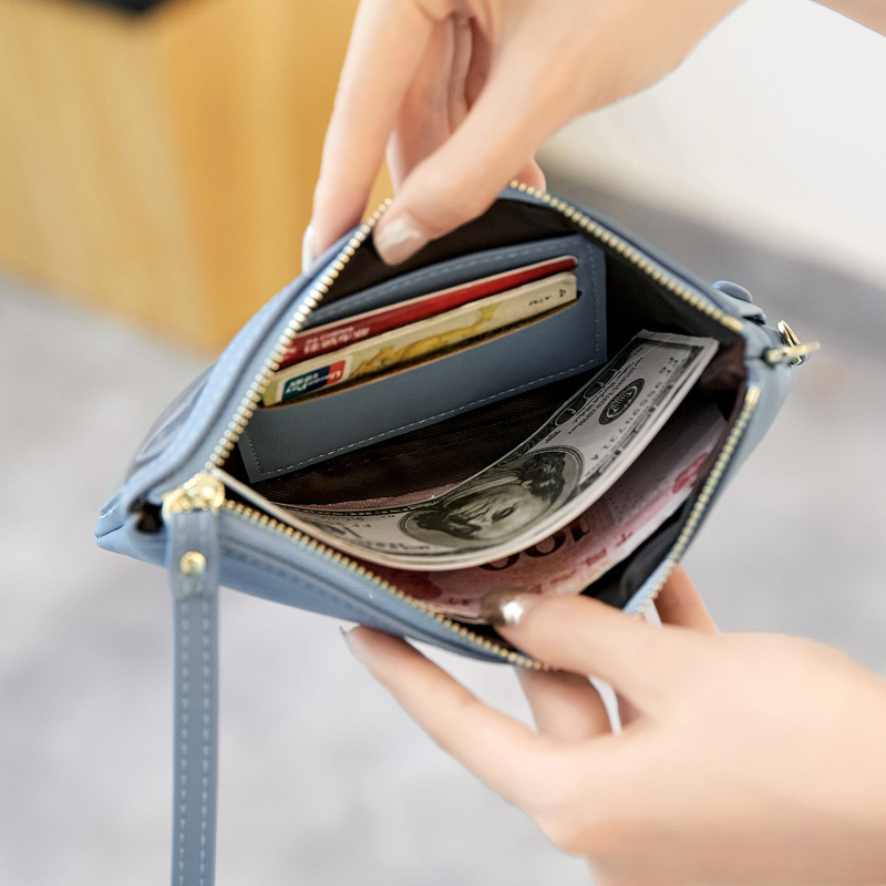 Touch Screen Phone Bag Women's Crossbody 2023 New Solid Color Simple Phone Bag Wallet Women's Korean Mini Shoulder Bag