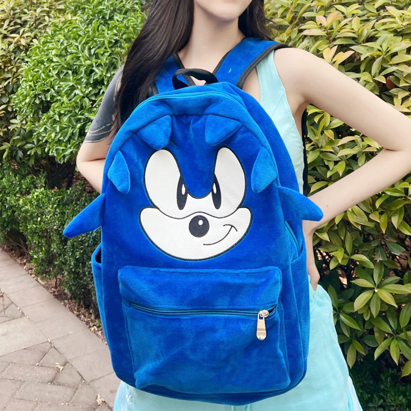 2023 New Large Capacity Student Schoolbag Sonic Kid Hedgehog Mouse Backpack Couple Backpack