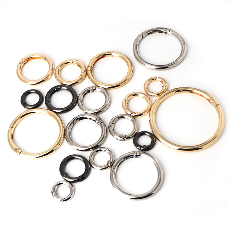 Luggage round buckle metal ring spring ring open ring cross-border universal metal spring buckle key ring buckle