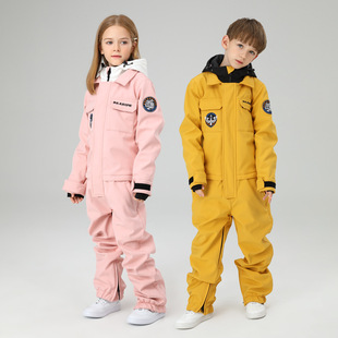 Xueyi Pai Children's Ski Suit Boys' and Girls' Workwear One-piece Ski Suit Windproof and Waterproof Ski Equipment