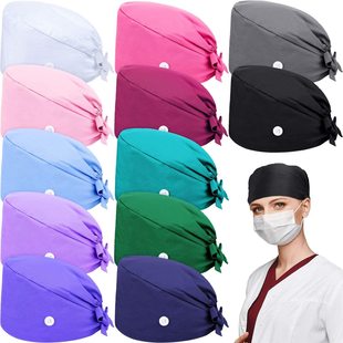 Polyester cotton Women's printed cartoon cute cotton operating room hat men's hospital Baotou hat stomatologist nurse hat