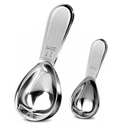 Spot 304 stainless steel coffee measuring spoon with scale set 15ml 30ml stainless steel coffee measuring spoon