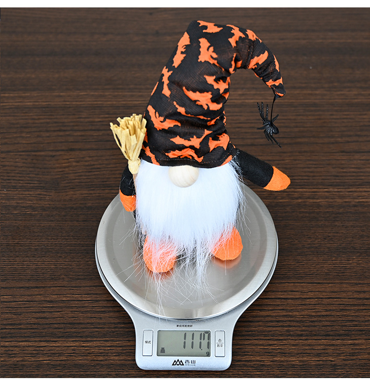 Cross-border New Halloween Decorations Halloween Broom Rudolph Standing Doll Home Window Halloween Decorations_voghion.com