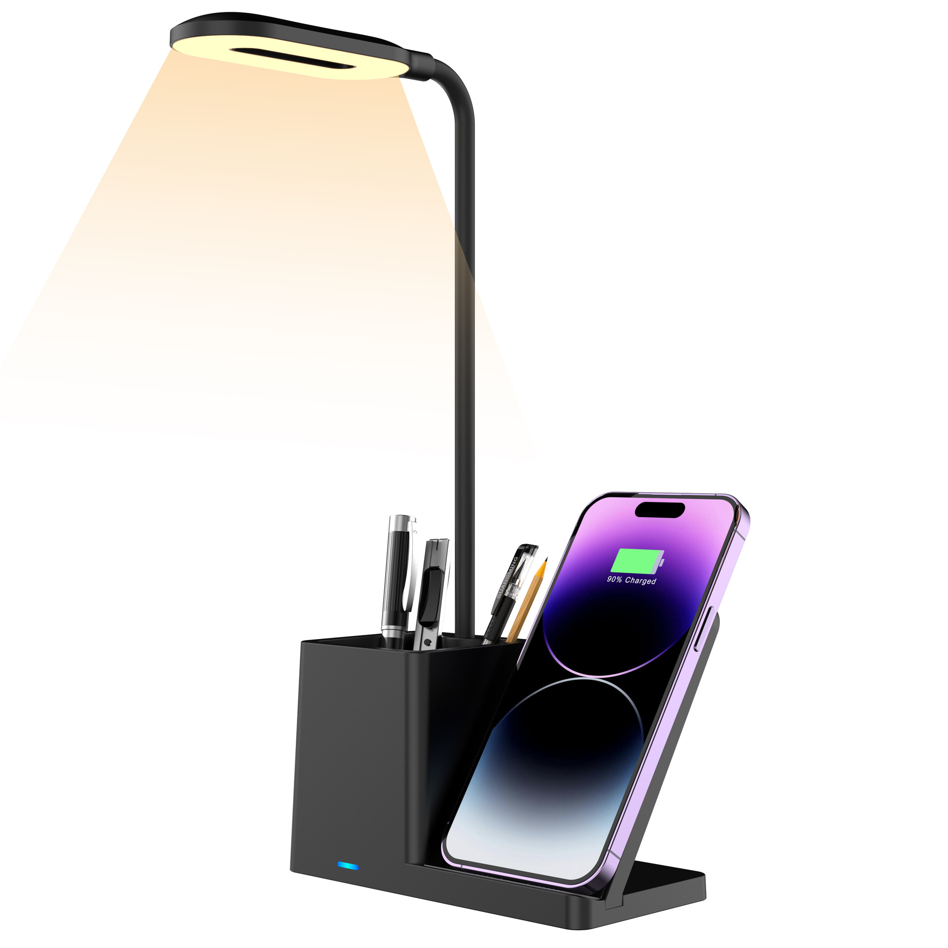 New multi-gear desk lamp wireless charger 15W fast charging wireless charger pen holder wireless charging bracket