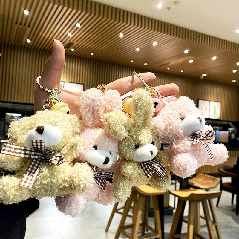 Bear Doll Pendant Plush Doll Lolita Cartoon Keychain Creative Children Commodity Key Chain Wholesale