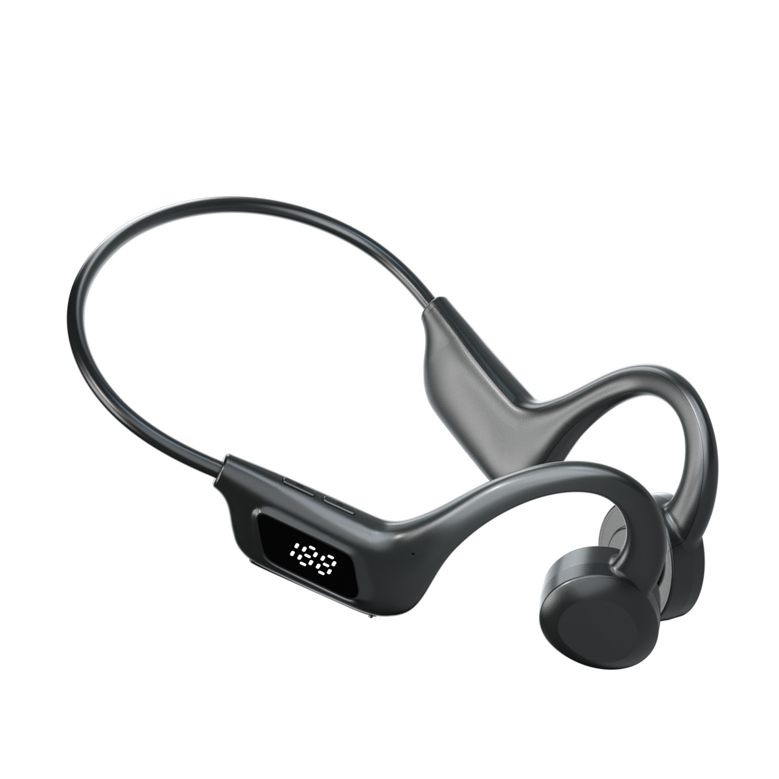 Explosive bone conduction air conduction Bluetooth headset sports with memory noise reduction display wireless power running factory