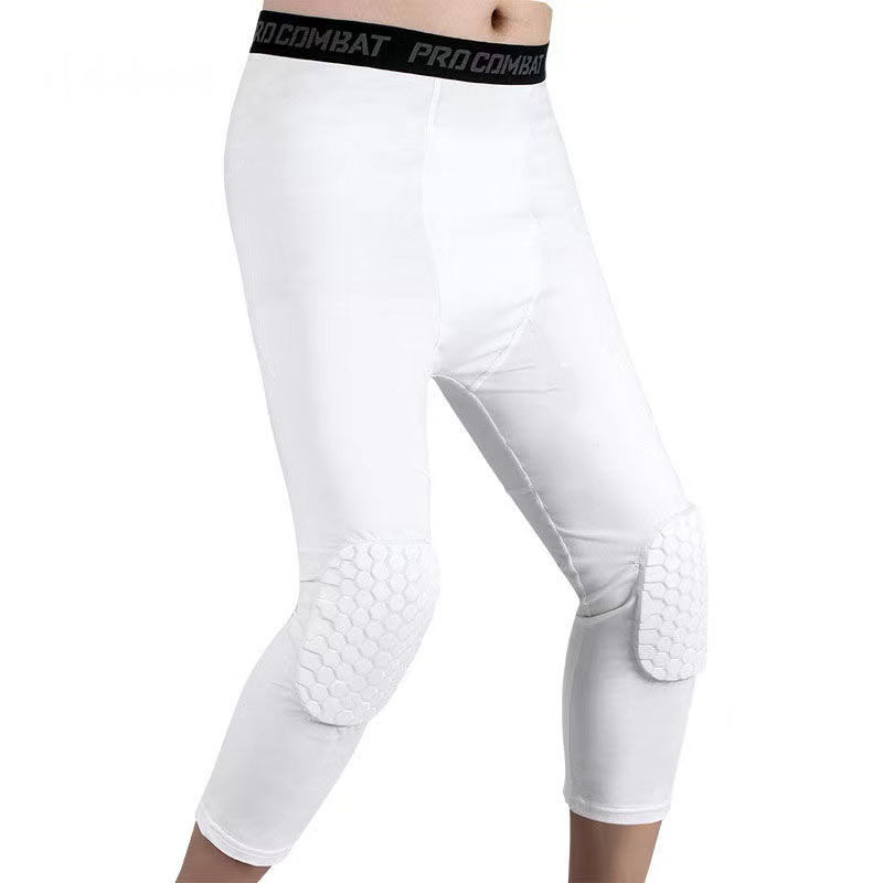 Basketball Tight Anti-collision Pants Men's Cropped Professional Honeycomb Sports Leggings Knee Sports Protector Playing Equipment