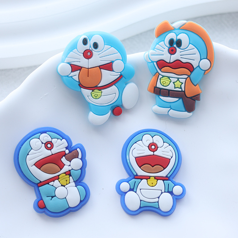 Cave shoes buckle DIY decorative accessories PVC soft glue Causeway burning blue cat denim cat children's slippers Cartoon Cartoon