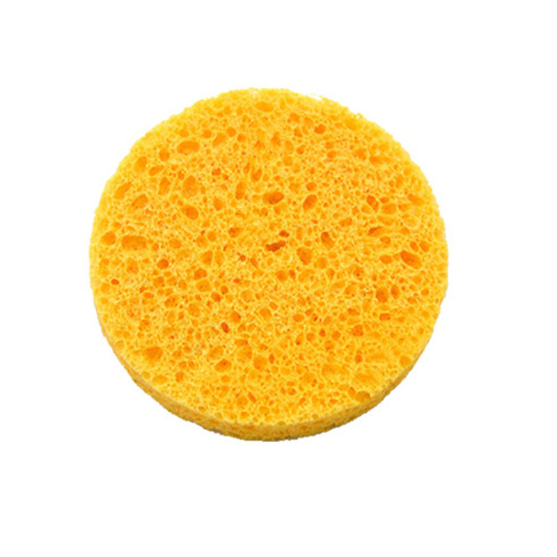 Foreign trade cross-border hot selling round face washing puff cellulose sponge makeup remover cotton wood pulp cotton multi-color available