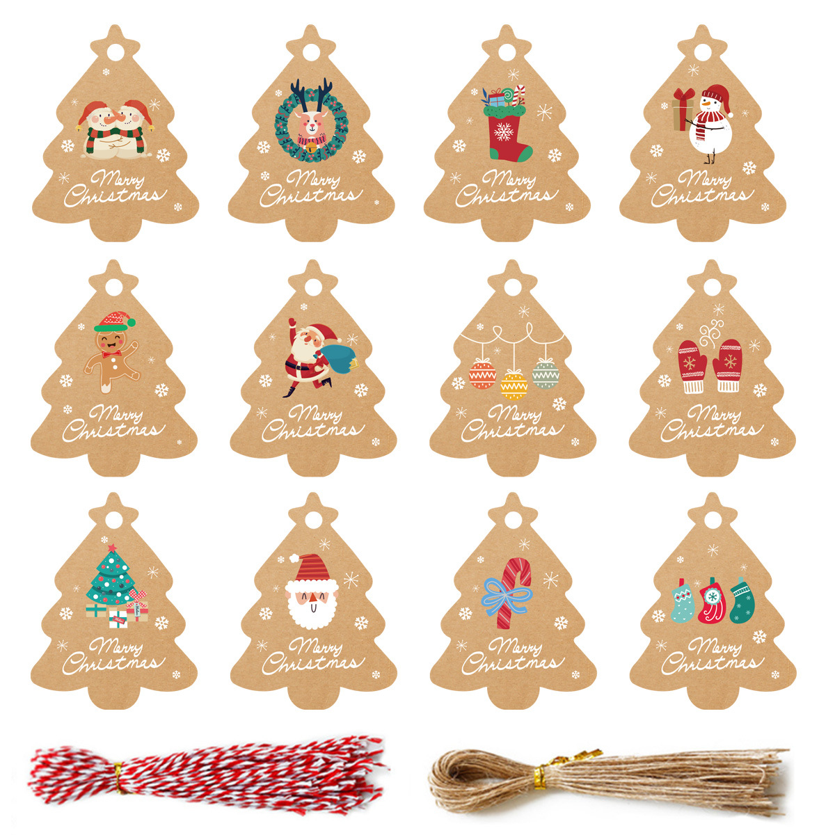 Christmas tag Kraft paper Christmas tree decoration small pendant Christmas gift decoration Santa Claus 