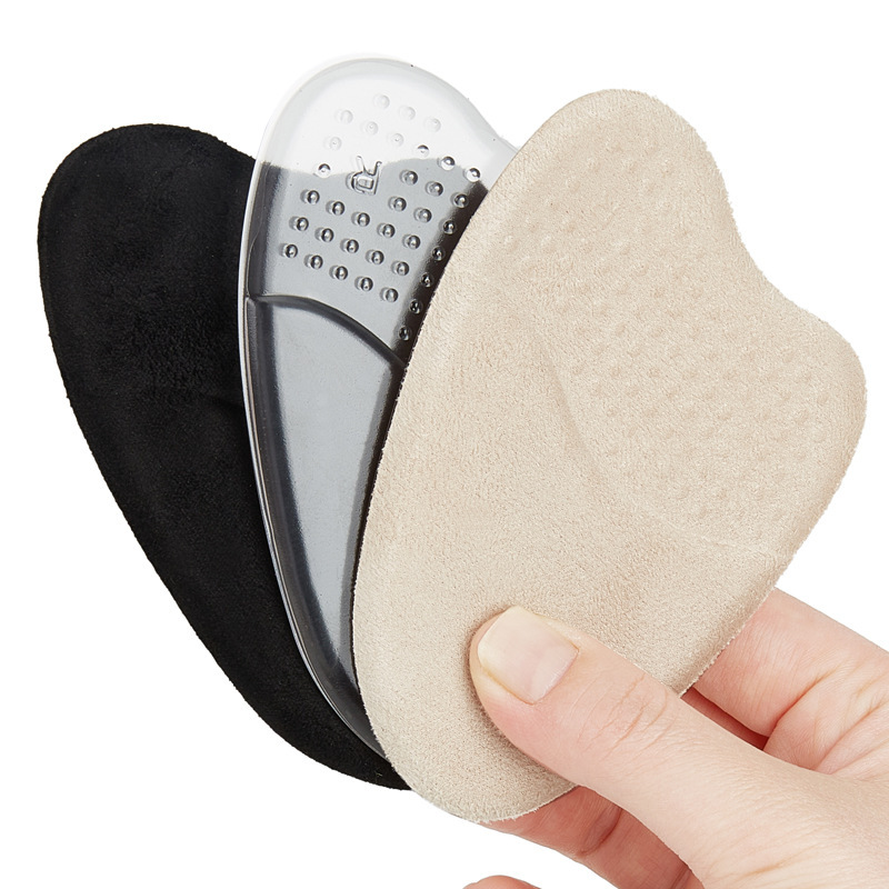 New toe front palm pad thickened shrink size high heel shoes non-slip shock absorption massage silicone front sole PU half pad insole