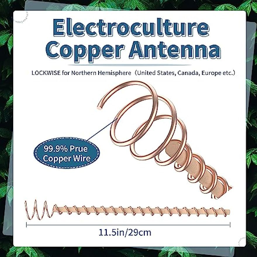 Electroculture plant pile, electroculture gardening plantation plant copper coil antenna electroculture copper antenna coil vegetable