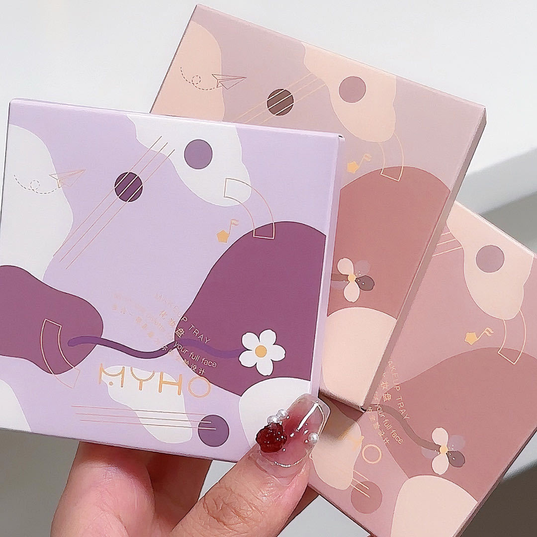 MYHO Seven-color Eyeshadow Plate Beginners Pearlescent Super Fire Taro Mud Earth Color Pure Matte Makeup Eyeshadow
