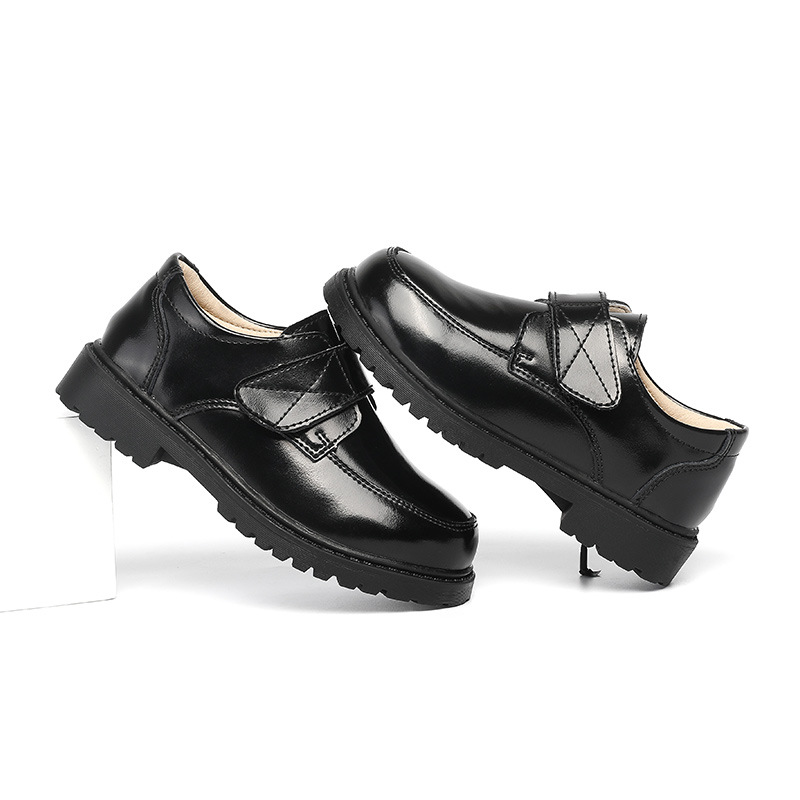 Boys Performance Shoes Leather Shoes 2021 New Spring and Autumn Boys Children Black English Primary School Students Spring and Summer Soft Bottom Children's Shoes