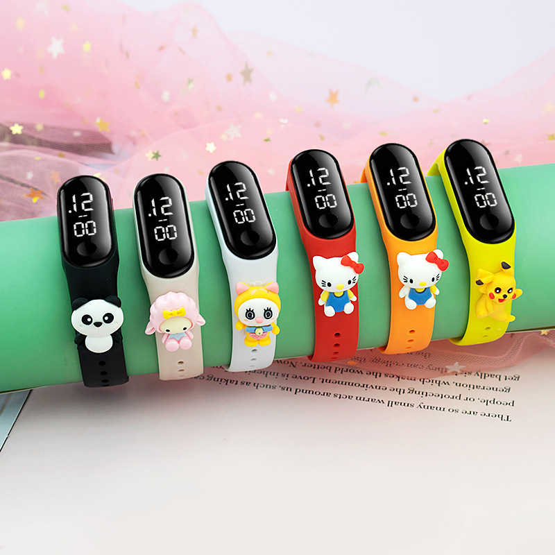 Internet Celebrity Cartoon LED Doll Electronic Watch Children's Men's and Women's Students Watch Touch Waterproof Handring Watch Gift