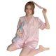 Cross-border Korean ins houndstooth ice silk pajamas women's new casual home clothes short sleeve shorts two-piece wholesale