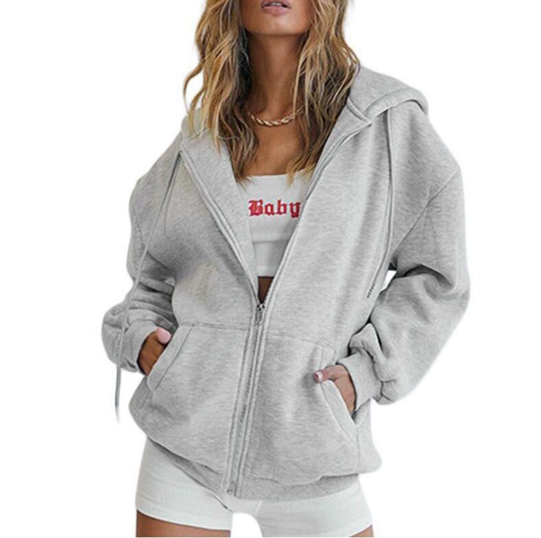 Men and Women Cute Hoodies Teen Girls Autumn Jacket Oversized Sweatshirtss Casual Drawstring Clothes Zipper