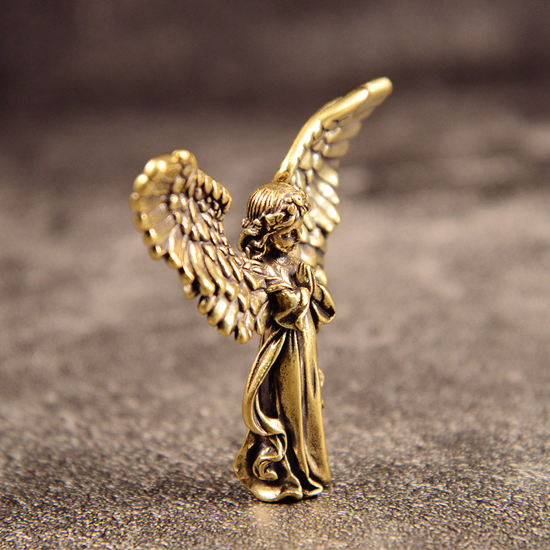 Cross-border brass angel small ornaments guardian angel wings trendy personalized jewelry love god Cupid desktop ornaments