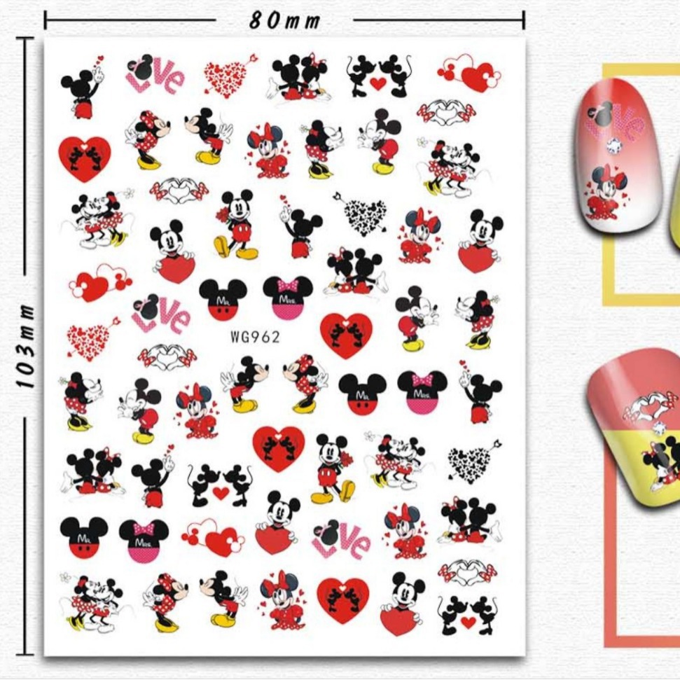 Mickey Valentine's Day Nail Art Stickers Cross-border E-commerce Jewelry Mickey Valentine's Day Nail Art Stickers WG961-968