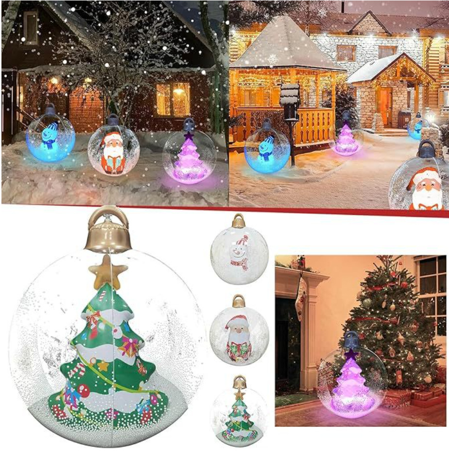 2023 new inflatable Christmas ball inflatable LED Christmas luminous ornaments crafts children Christmas snowman_voghion.com