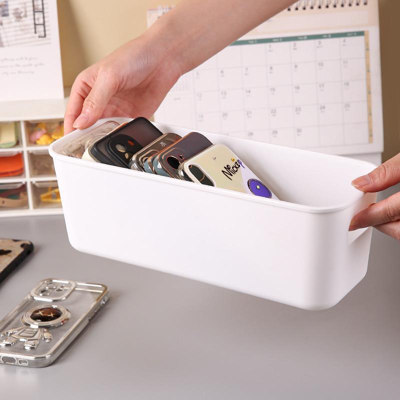 Student dormitory desktop sundries organizing box portable cosmetics stationery storage basket mobile phone shell binaural storage box