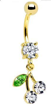 Gaby Europe and the United States cross-border Cherry navel ring fruit pendant navel nail navel ornaments human body puncture jewelry manufacturers in stock