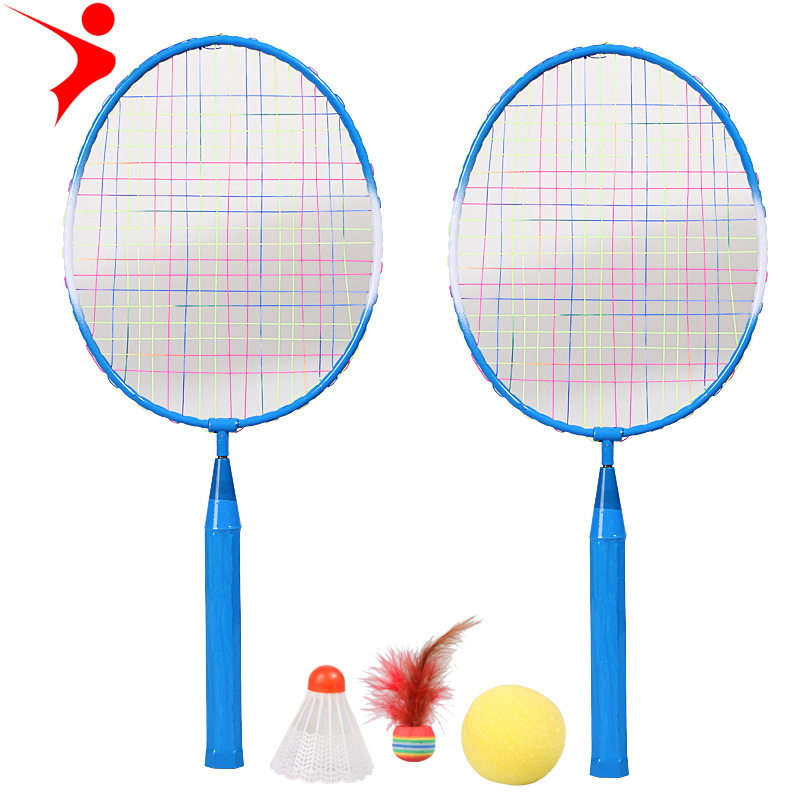 Factory direct ferroalloy two-beat three-ball toy set foreign trade cross-border Entertainment games children's badminton racket