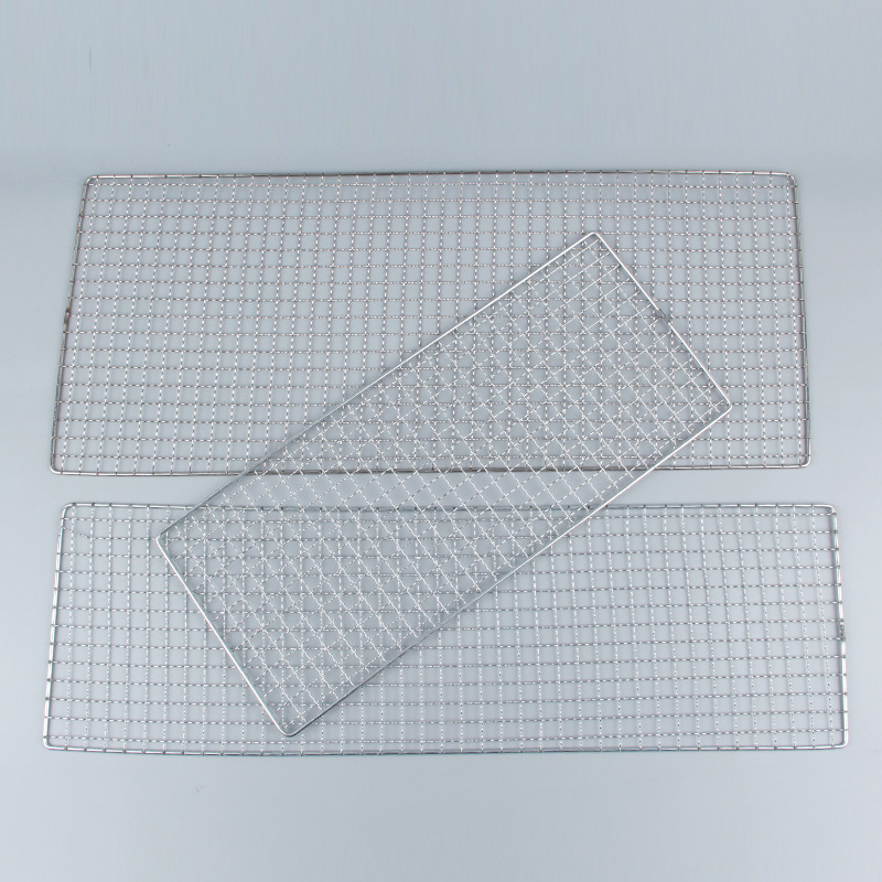Wholesale barbecue net stainless steel barbecue net mesh grilled fish clip mesh grill grill disposable rectangular mesh rack