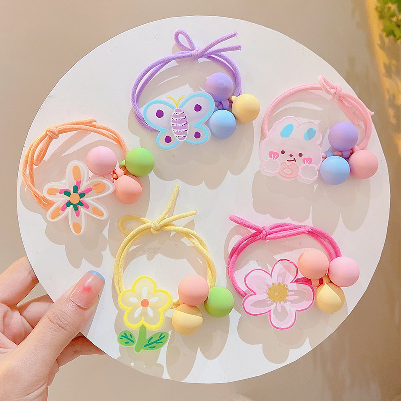 Korean Girl's Hair Ring Baby's Hair Rope Does Not Hit Hair Rope Little Girl's Pony Tail Hair Rope Children's High Elastic Rubber Tendons
