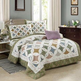 Milea quilted quilted bed cover three-piece set four-piece set printed cotton cloth machine washable summer cool quilt foreign trade bedding