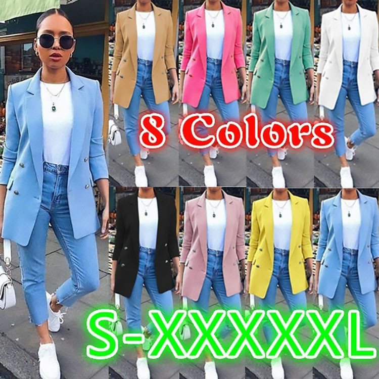 AliExpress wish Amazon 2024 European and American fashion lapel cardigan long temperament suit jacket women